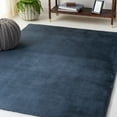 thumbnail image 1 of Safavieh Faux Rabbit Fur David Solid Machine Washable Slip Resistant Area Rug, Dark Gray, 5' x 7', 1 of 12