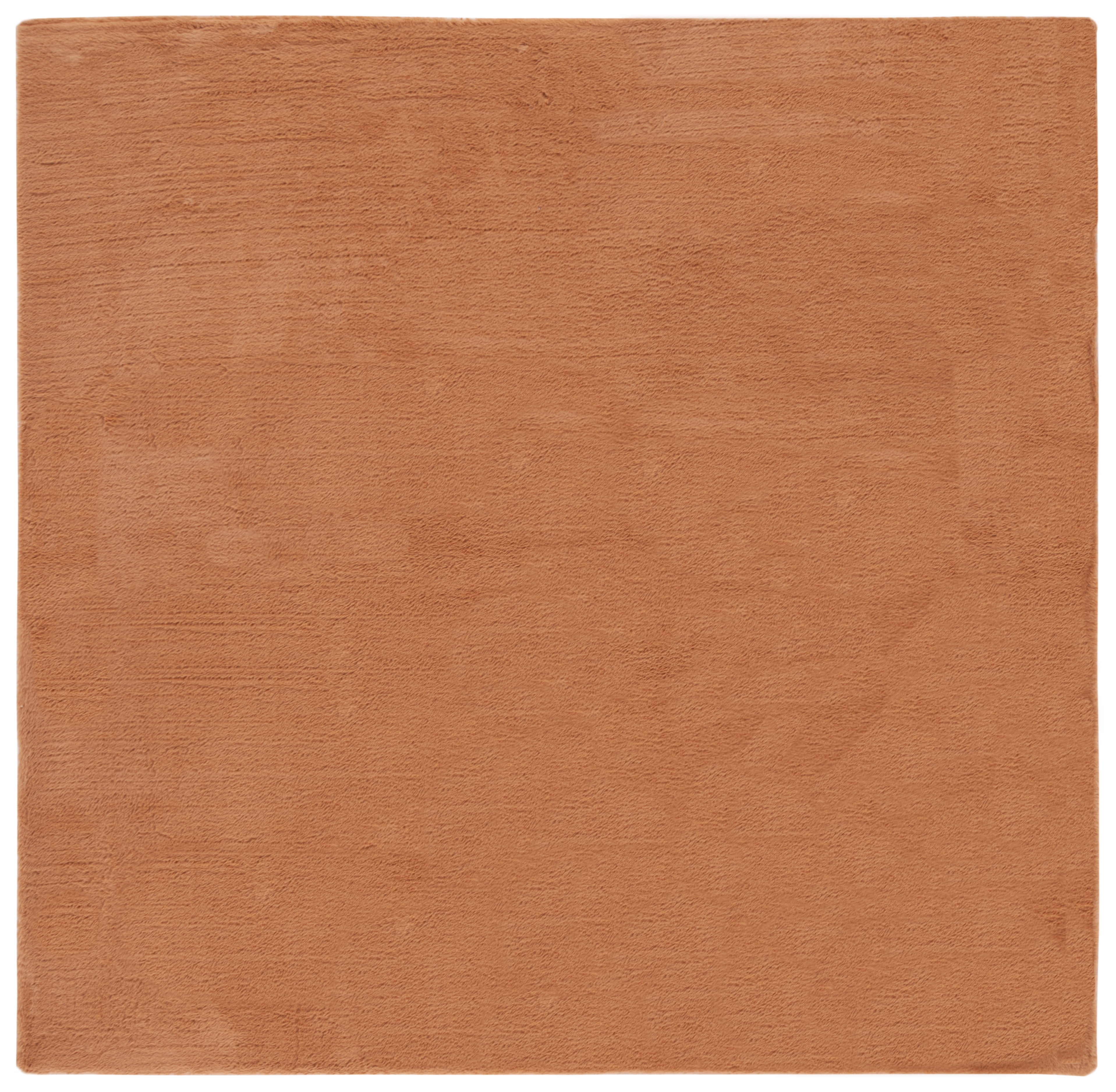 Cozy Gray Square Faux Rabbit Fur 6' Area Rug