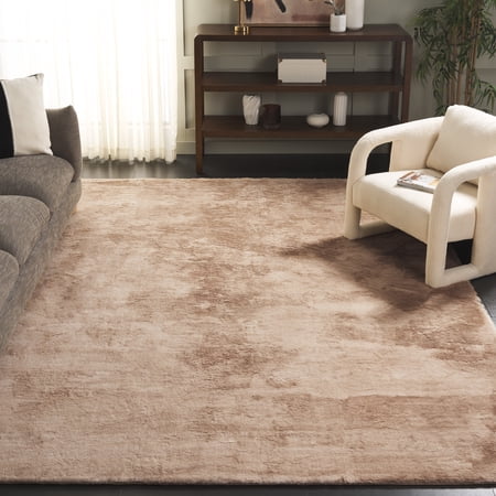 Safavieh Faux Rabbit Fur David Solid Machine Washable Slip Resistant Area Rug, Beige, 8' x 10'