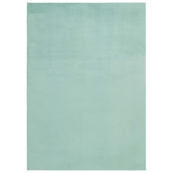 SAFAVIEH Faux Rabbit Fur Daven Solid Polyester Machine Washable Area Rug, Sage, 6' x 9'