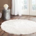 thumbnail image 1 of Safavieh Faux Sheep Skin Vesna Solid Area Rug, Ivory, 5' x 5' Round, 1 of 11