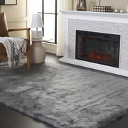 Safavieh Faux Sheep Skin Vesna Solid Area Rug, Gray, 5' x 8'