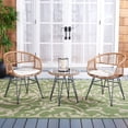 thumbnail image 1 of Safavieh Ferla Outdoor Patio 3 Pc Bistro Set - Natural/Beige, 1 of 9
