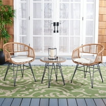 Safavieh Ferla Outdoor Patio 3 Pc Bistro Set - Natural/Beige