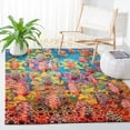 thumbnail image 1 of Safavieh Fiesta Jewell Southwestern Shag Area Rug, Turquoise/Multi, 6'7" x 9'2", 1 of 11