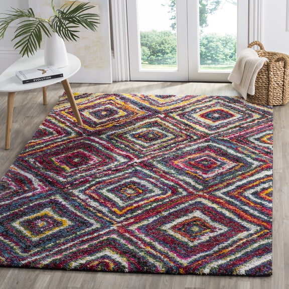 Safavieh Fiesta Edden Geometric Shag Area Rug, Multi, 9' x 12'