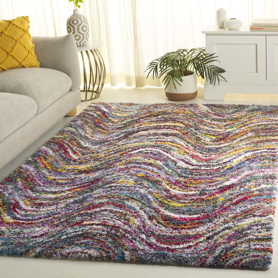 Safavieh Fiesta Jeremy Chevron Shag Area Rug, Multi, 4' x 6'