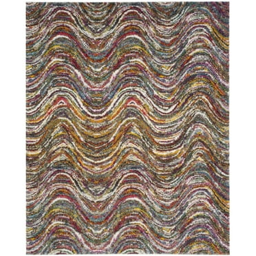 Safavieh  Fiesta Shag Mindi Abstract Rug 5'1" x 7'6" 5' x 8' Indoor Living Room,Dining Room,Bedroom Rectangle