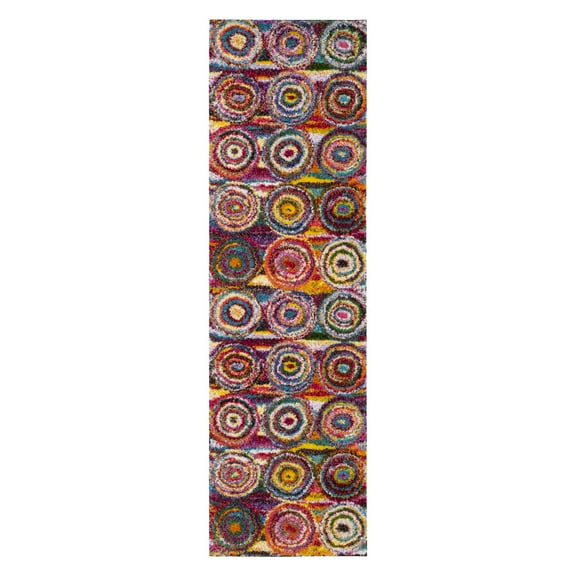 Safavieh  Fiesta Shag Rolanda Abstract Rug 6'7" x  9'2" 6' x 9' Indoor,Shag Living Room,Bedroom,Dining Room Rectangle