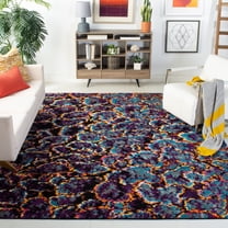 Safavieh Fiesta Abram Geometric Shag Area Rug, Turquoise/Multi, 5'1" x 7'6"