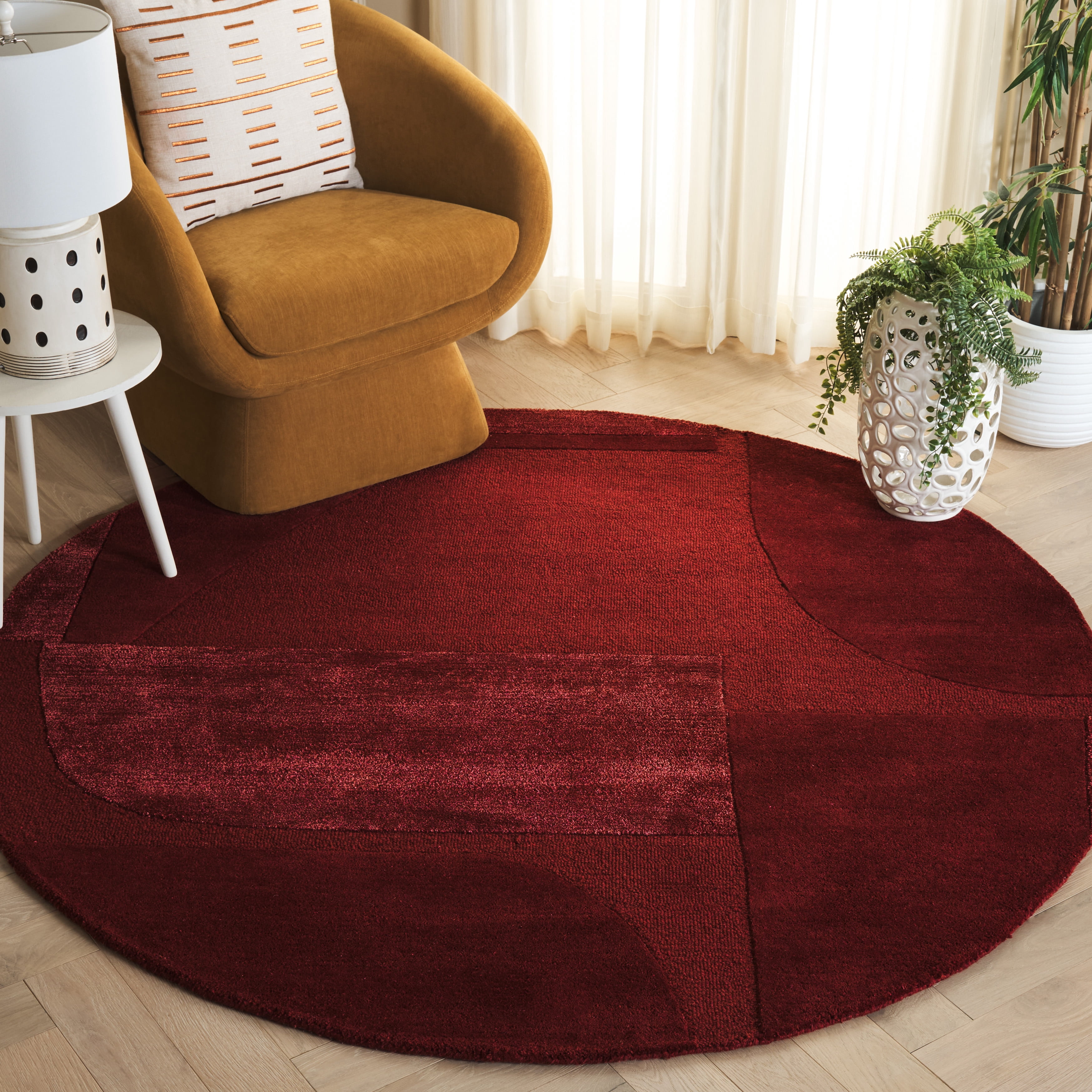 Safavieh Fifth Avenue Janie Geometric Area Rug, Rust, 4' x 4' Round
