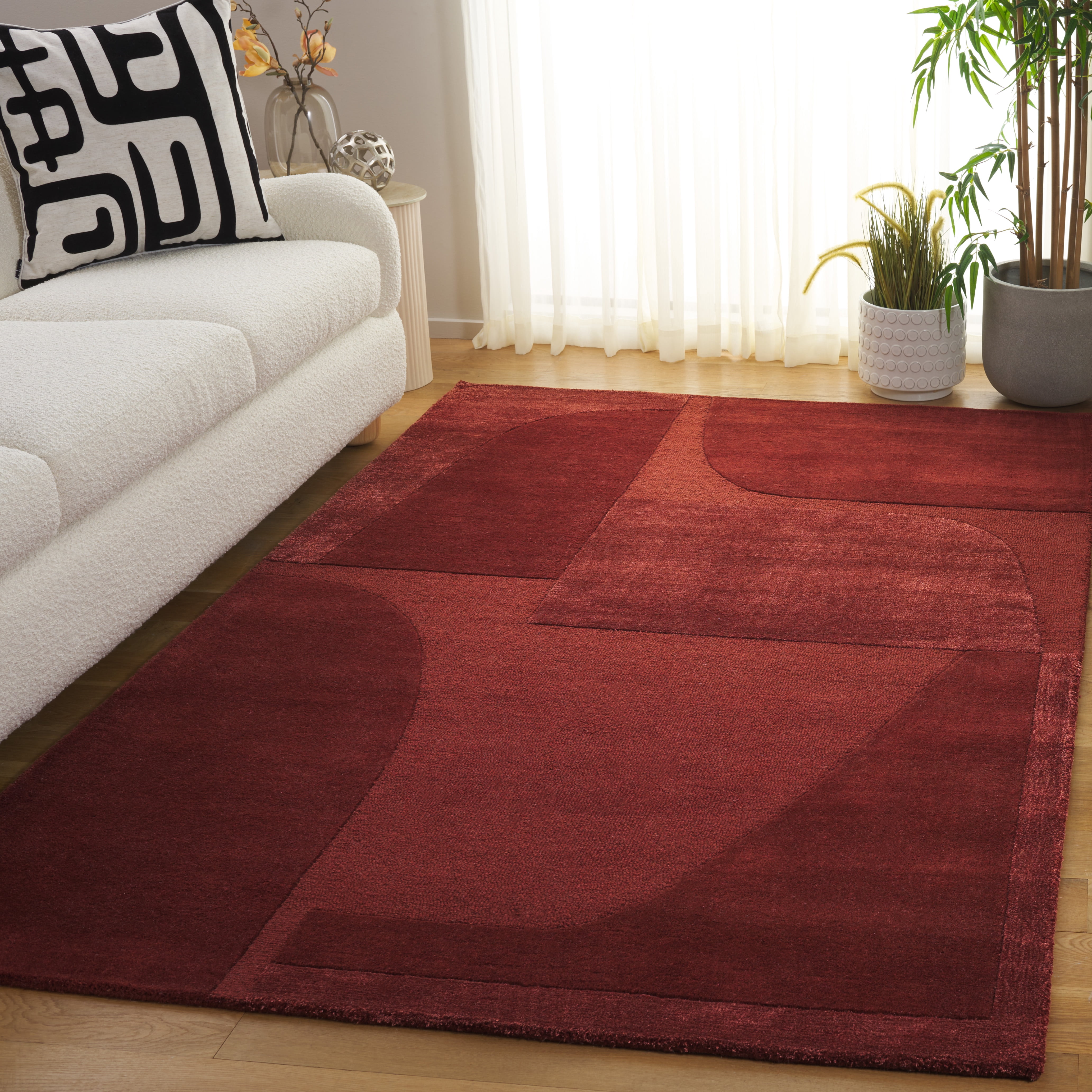 Safavieh Fifth Avenue Janie Geometric Area Rug, Rust, 4' x 4' Square