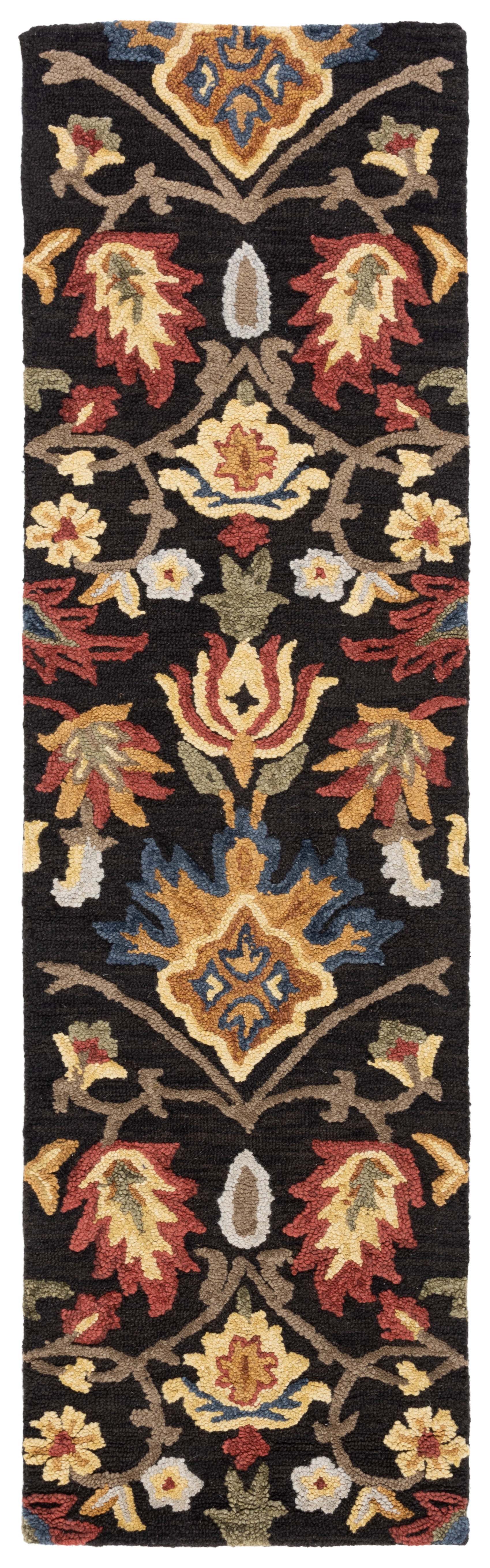 SAFAVIEH Blossom Lennon Floral Wool Runner Rug, Charcoal/Multi, 2'3