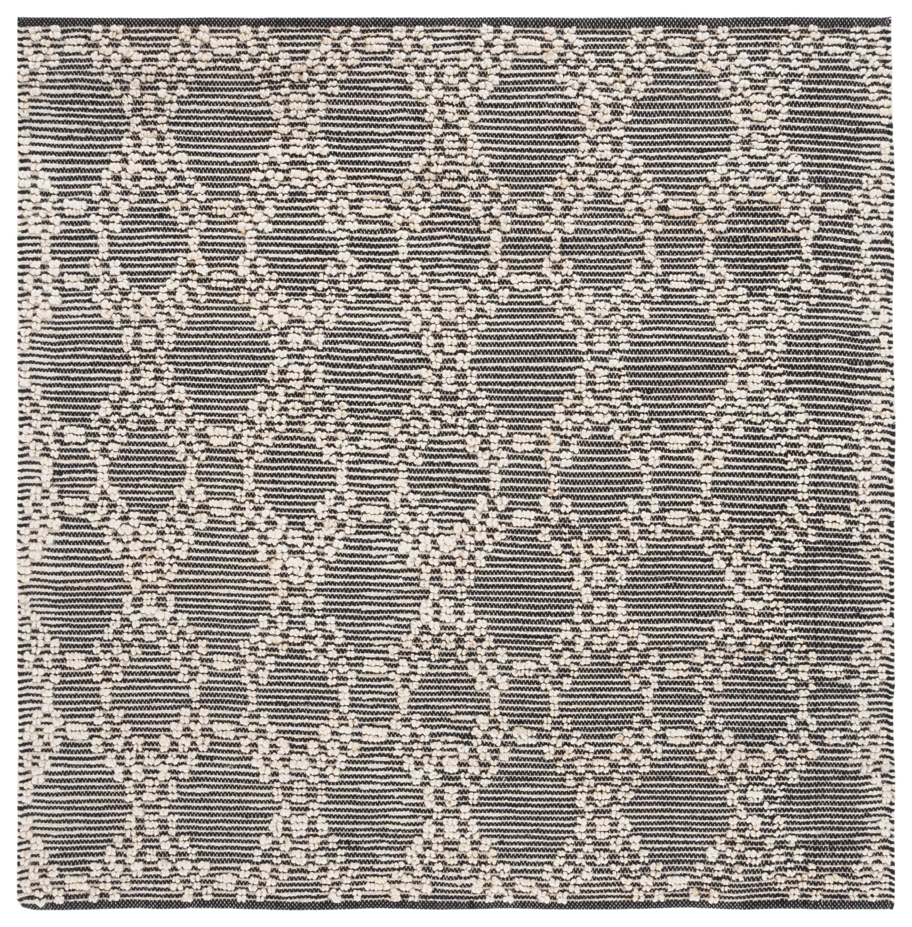 SAFAVIEH Natural Fiber Amadine Geometric Area Rug, Blush/Black, 6' x 6' Square