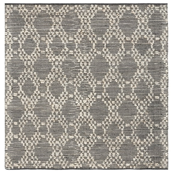 SAFAVIEH Natural Fiber Amadine Geometric Area Rug, Blush/Black, 6' x 6' Square