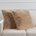 thumbnail image 1 of Safavieh Flayn 22" x 22" Contemporary Faux Fur Decorative Pillows, Brown (Set of 2), 1 of 4