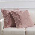 thumbnail image 1 of Safavieh Flayn 22" x 22" Contemporary Faux Fur Decorative Pillows, Pink (Set of 2), 1 of 4