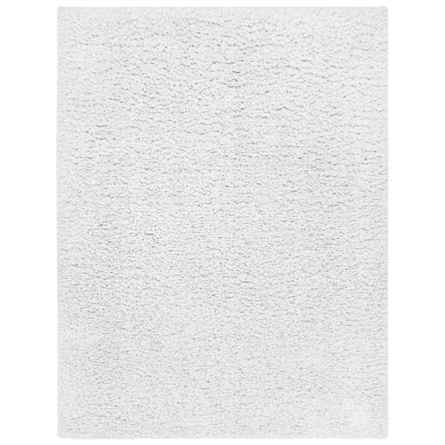Safavieh  Flokati Jeanmarie Shag Solid Rug Ivory/Grey 6'7" x  6'7" 6' Round Indoor Round