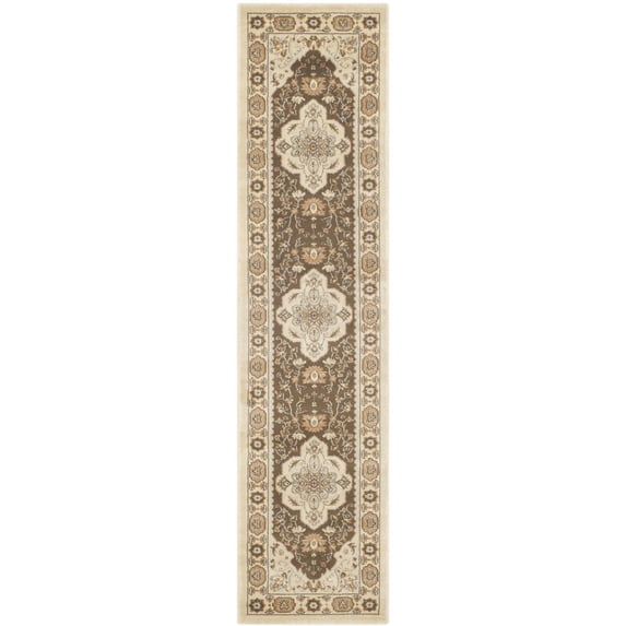Safavieh Florenteen 2' X 8' Power Loomed Rug in Ivory and Brown