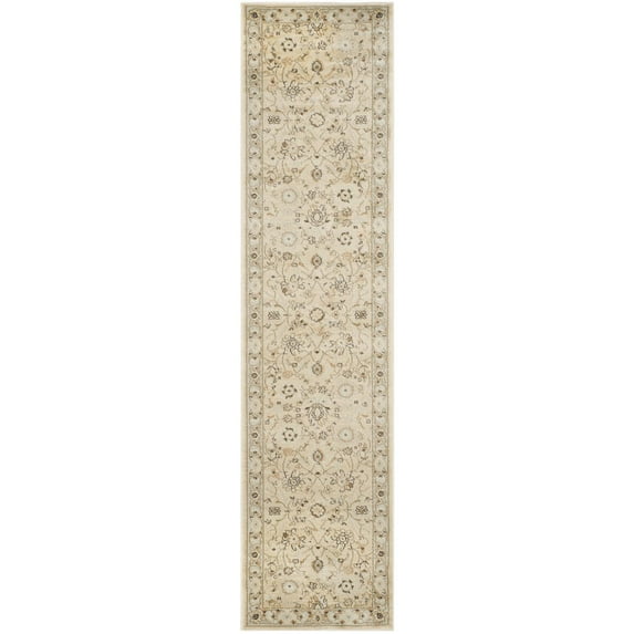 Safavieh Florenteen 2' X 8' Power Loomed Rug in Ivory and Gray