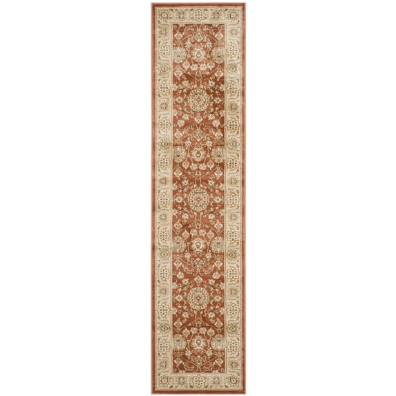 Traditional Rug - Florenteen Polypropelene Pile -Rust/Ivory-Color:Rust/Ivory,Design:Traditional,Shape:Runner,Size:2' x 8'