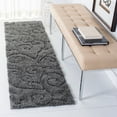 thumbnail image 1 of SAFAVIEH Florida Doug Floral Vines Geometric Shag Runner Rug, Grey, 2'3" x 7' - Transitional Modern Design, Grey, Non-Shedding & Easy Cleaning, Ultra Plush Thick Pile, Ideal for Living Room, Bedroom, 1 of 12