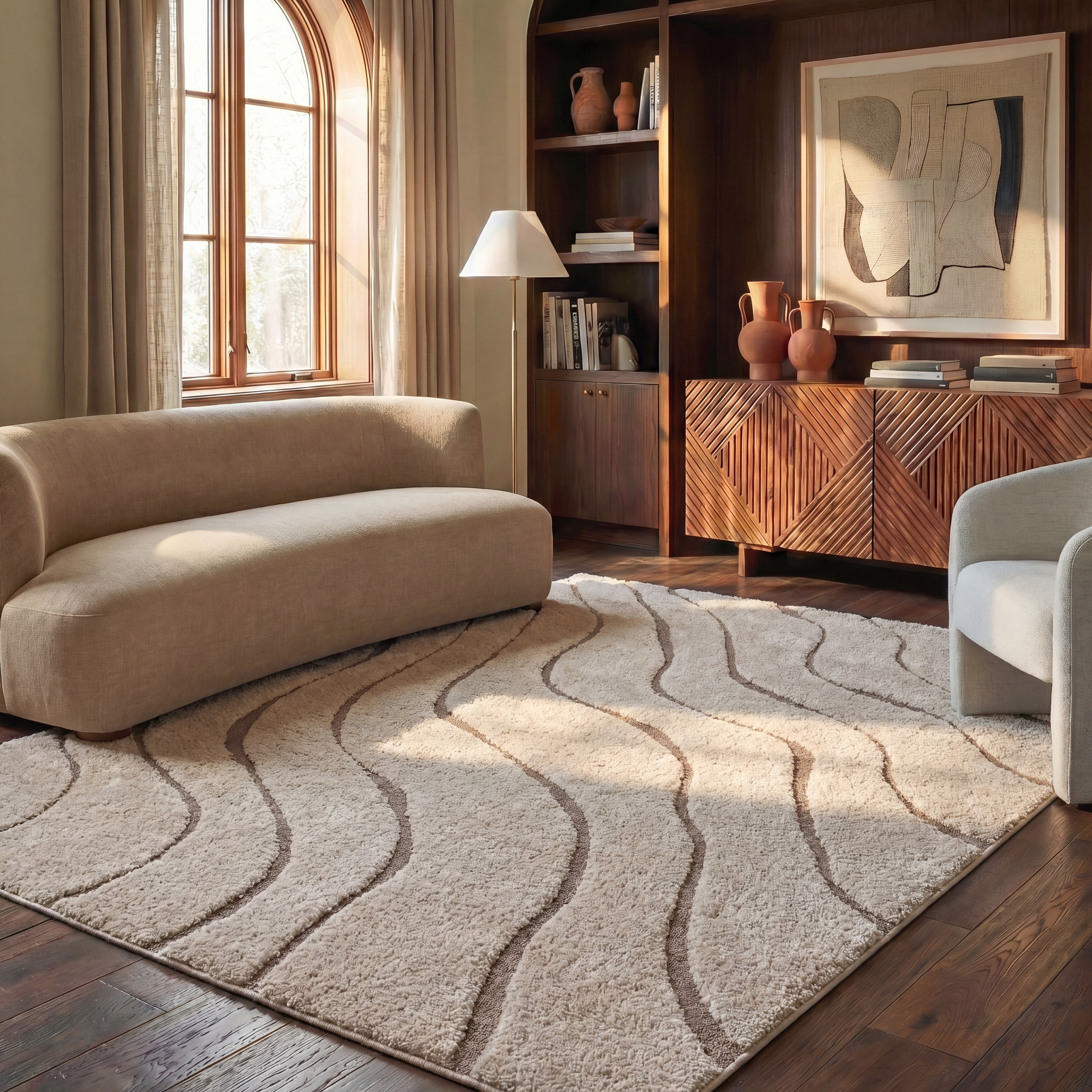 Safavieh Florida Tabitha Geometric Shag Area Rug, Cream/Beige, 11' x 15'