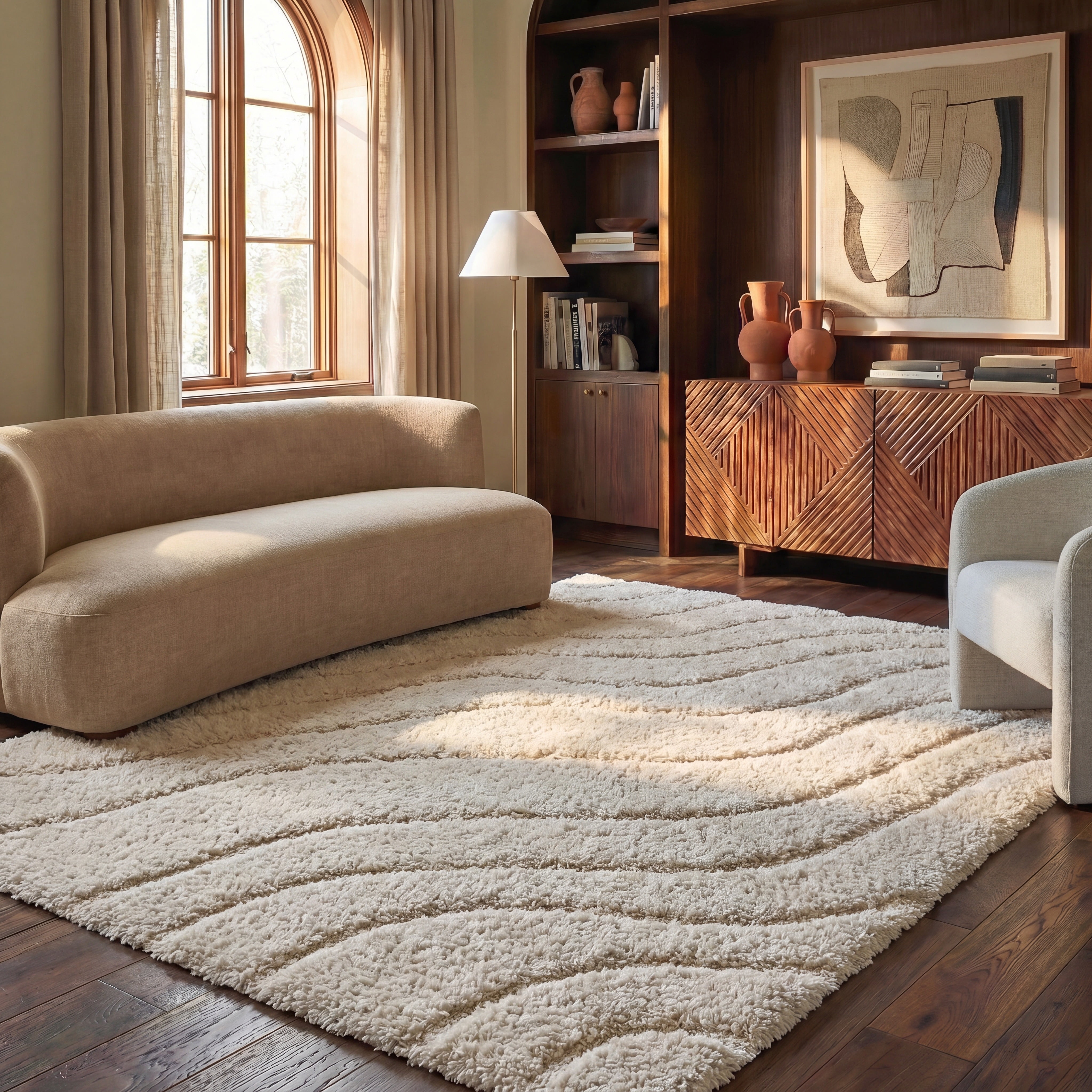 Safavieh Florida Tabitha Geometric Shag Area Rug, Creme, 11' x 15'