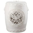 thumbnail image 1 of Safavieh Flower Drum Indoor/Outdoor Garden Patio Stool, Cream, 1 of 4