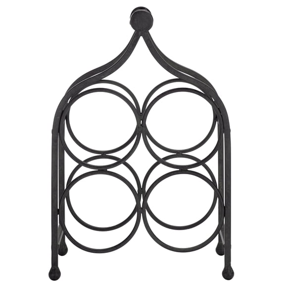 Safavieh Floyd Rustic Iron Freestanding 4-Bottle Wine Rack, Black