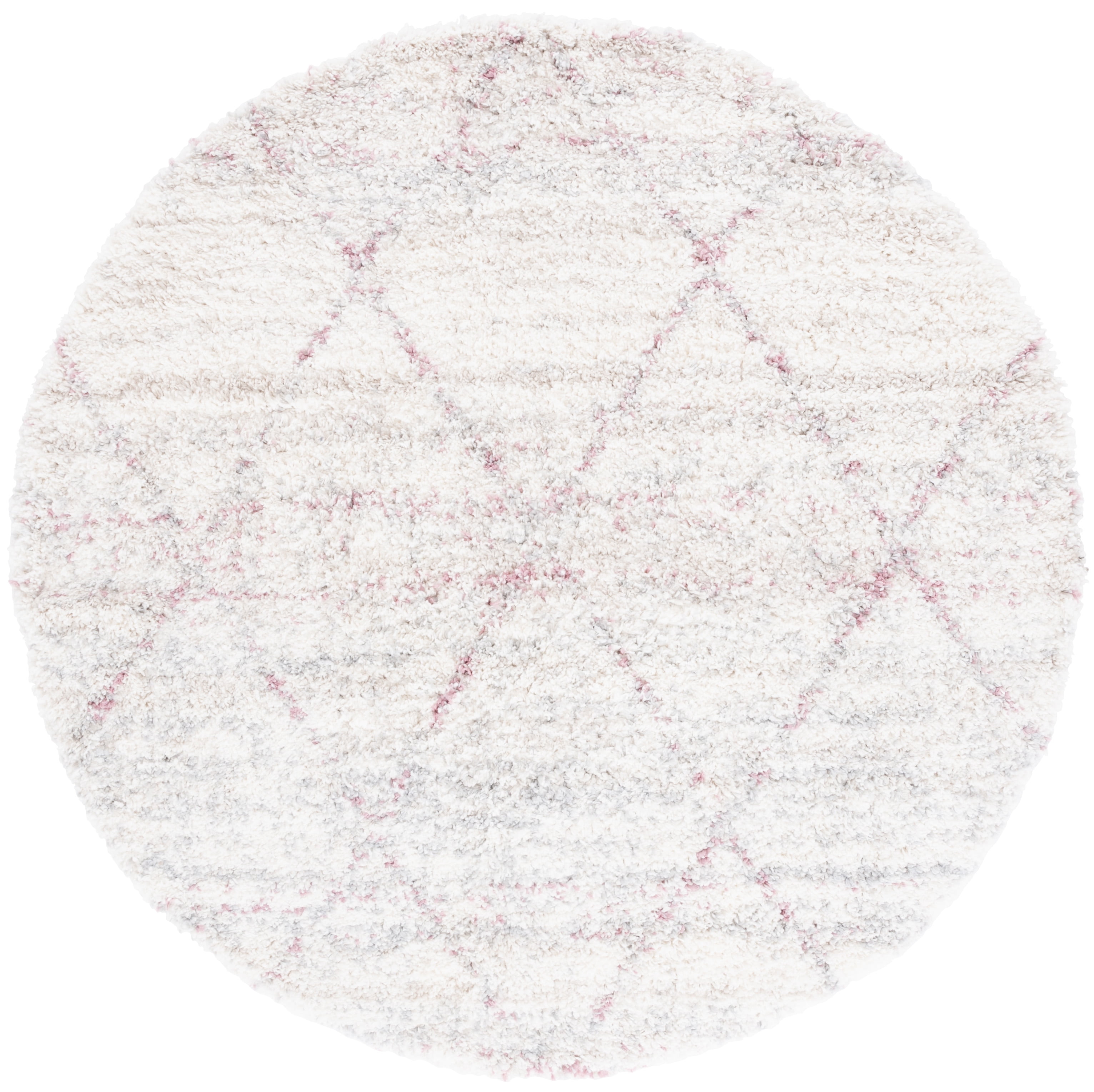 SAFAVIEH Fontana Darina Diamond Shag Area Rug, Pink/Ivory, 6'7