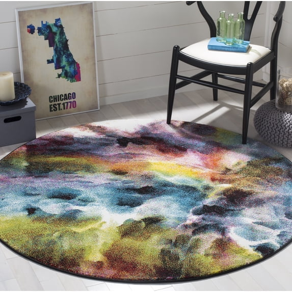 Safavieh Galaxy Layton Geometric Area Rug, Multi, 5'3" x 5'3" Round