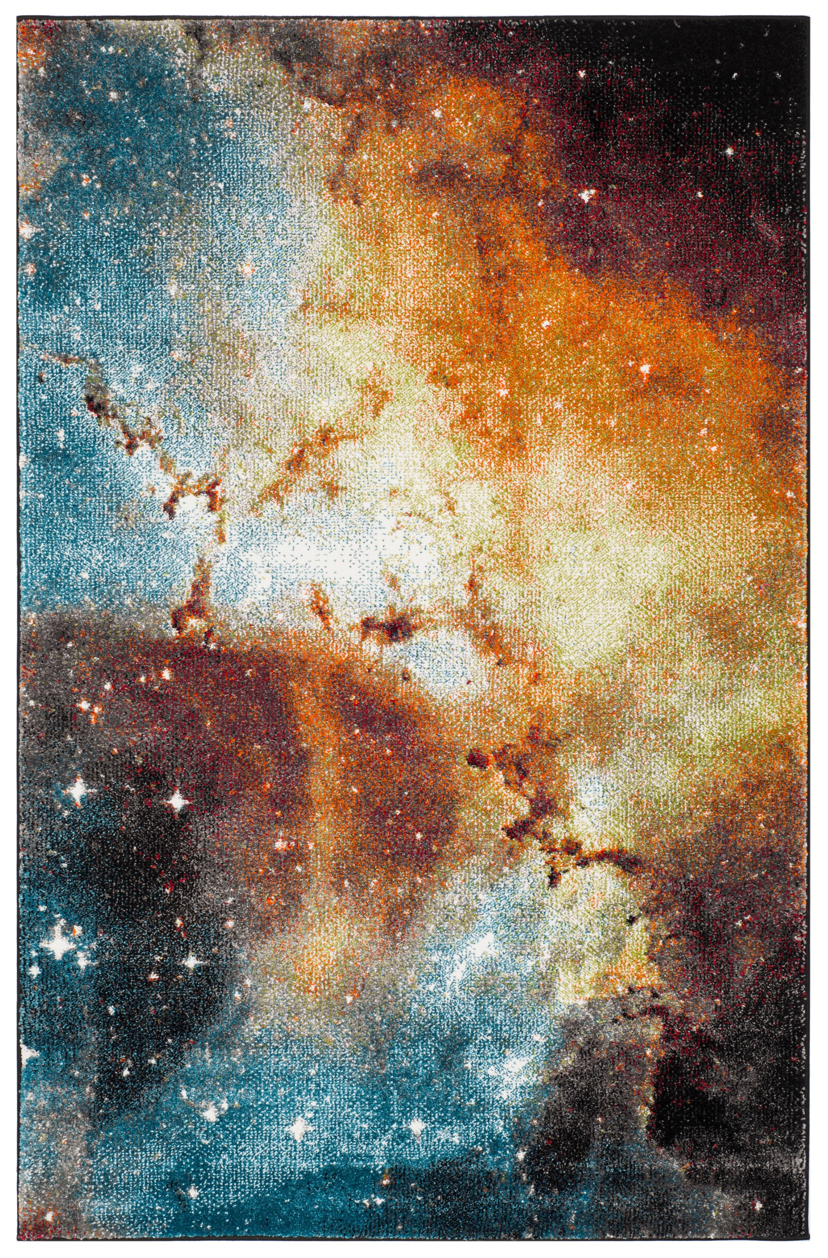 Galaxy GAL109 Power Loomed Accent Rug - Orange/Multi - 2'7"x5' - Safavieh.