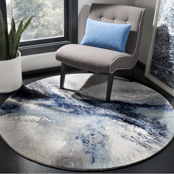 Safavieh Galaxy Rosamund Abstract Area Rug, Blue/Gray, 5'3" x 5'3" Round
