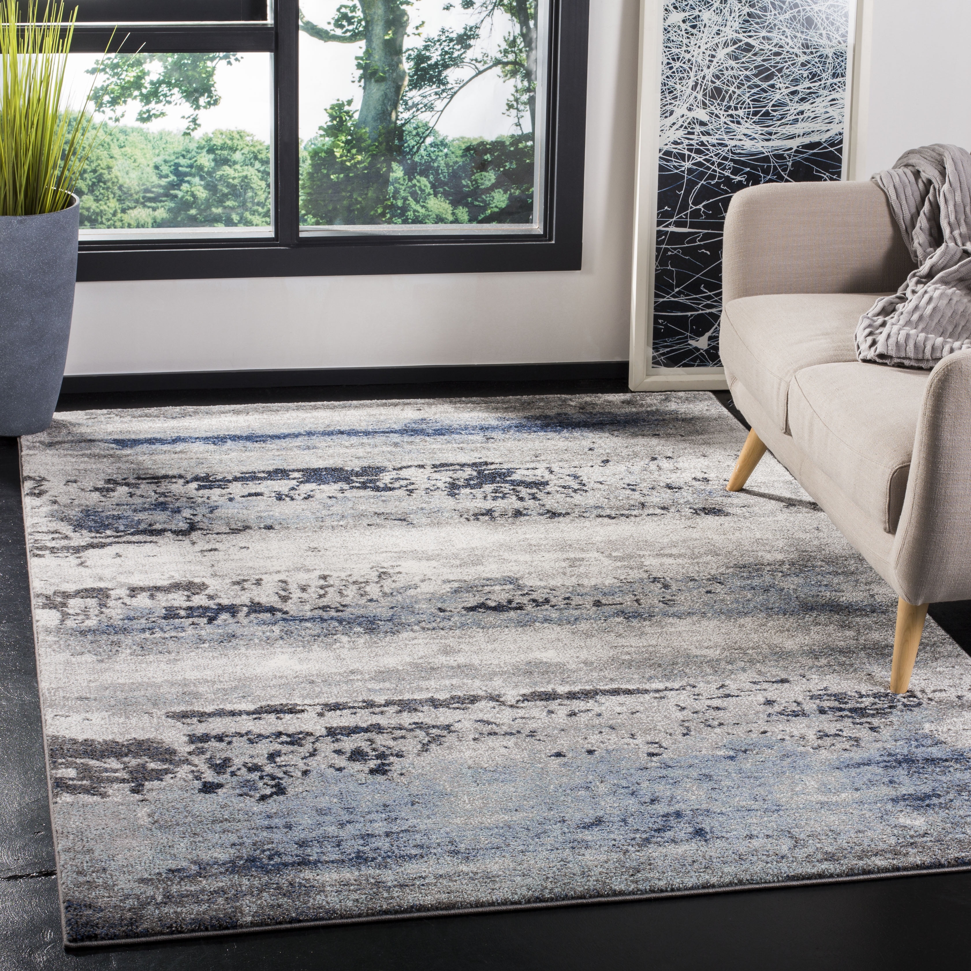 Safavieh Galaxy Jacques Abstract Area Rug, Gray/Ivory, 8' x 10'