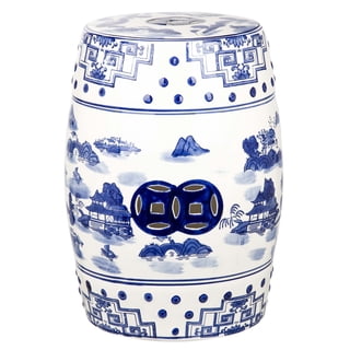 Safavieh Gateless Mist Chinoiserie Indoor/Outdoor Garden Stool, Blue