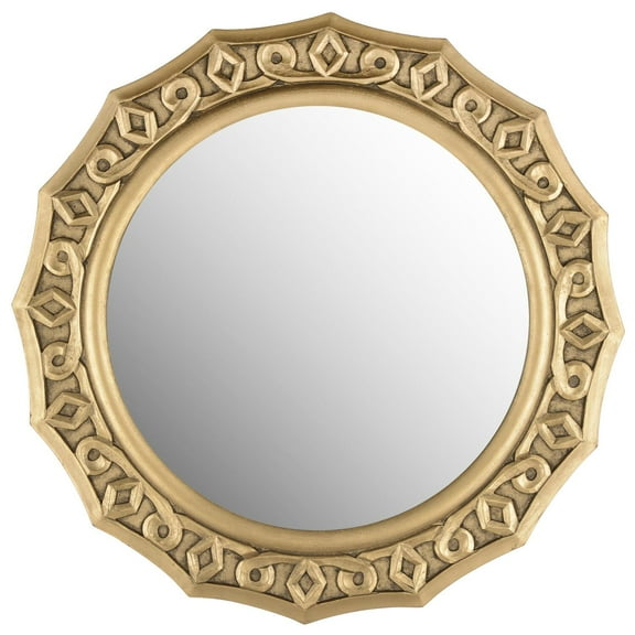 Safavieh  Gossamer Lace Gold 25-inch Round Decorative Mirror - 25" x 25" x 0.8"