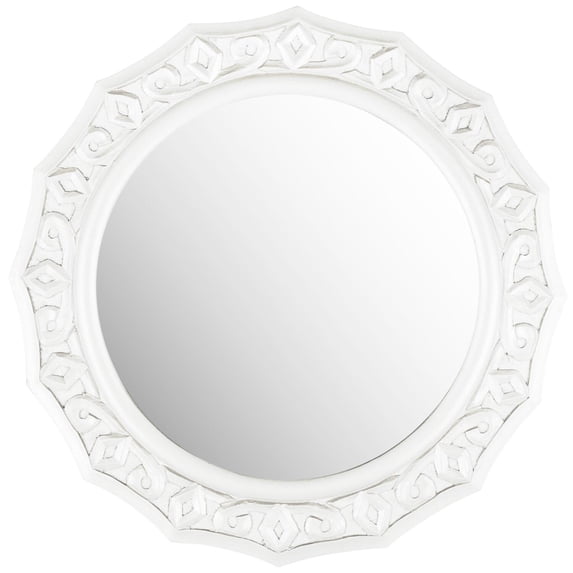 Safavieh Gossamer Lace White 25-inch Round Decorative Mirror - 25" x 25" x 0.8"