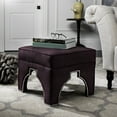 thumbnail image 1 of Safavieh Grant Modern Upholstered Ottoman w/ Silver Nail Heads, Plum, 1 of 2