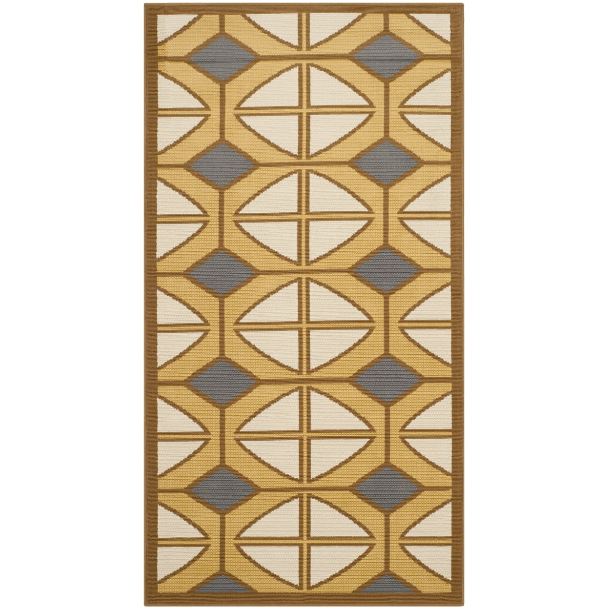 Hampton HAM510 Power Loomed Indoor/Outdoor Accent Rug - Camel/Ivory - 2'7"x5' - Safavieh.
