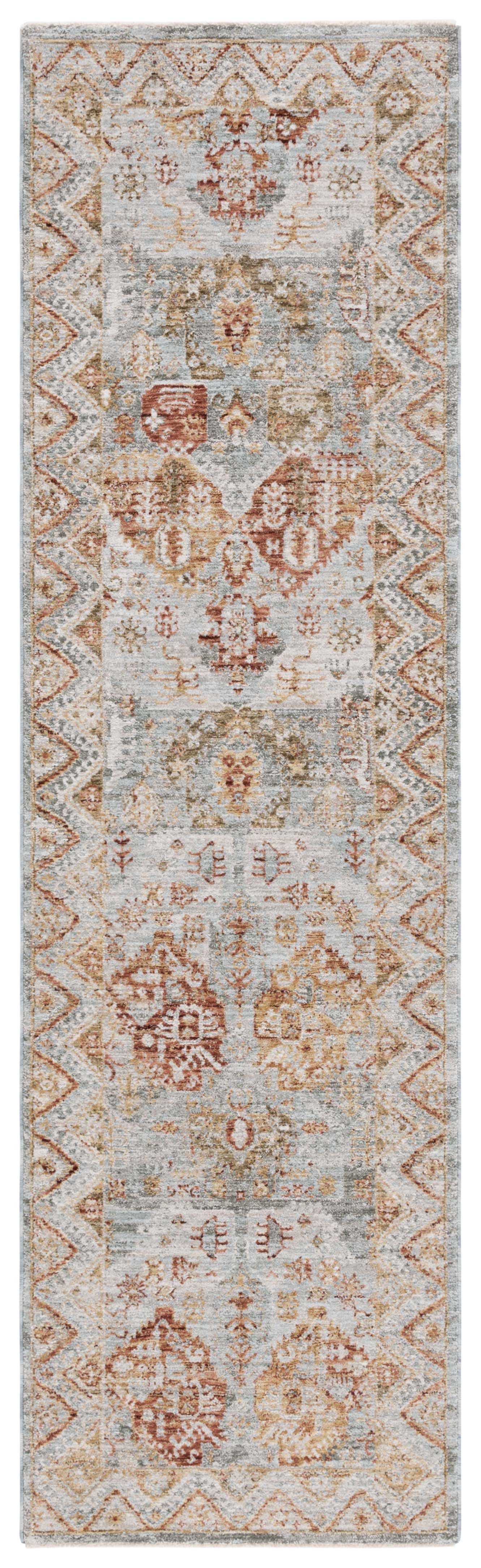 Hamilton Blue and Gold Medallion Wool Runner Rug
