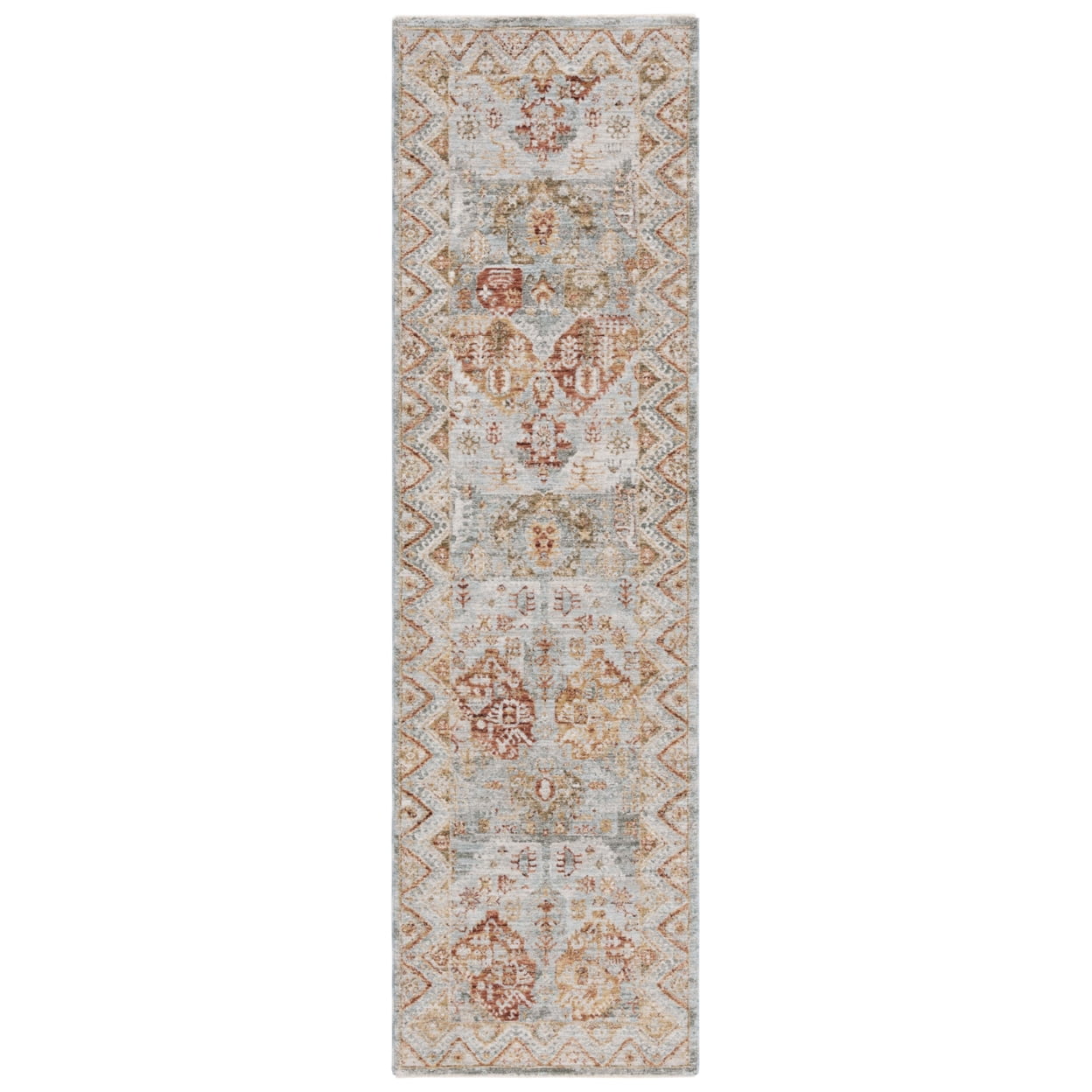 Hamilton Blue and Gold Medallion Wool Runner Rug