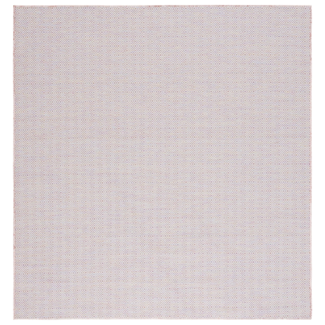 Hampton Light Pink Multi Square Indoor Outdoor Rug