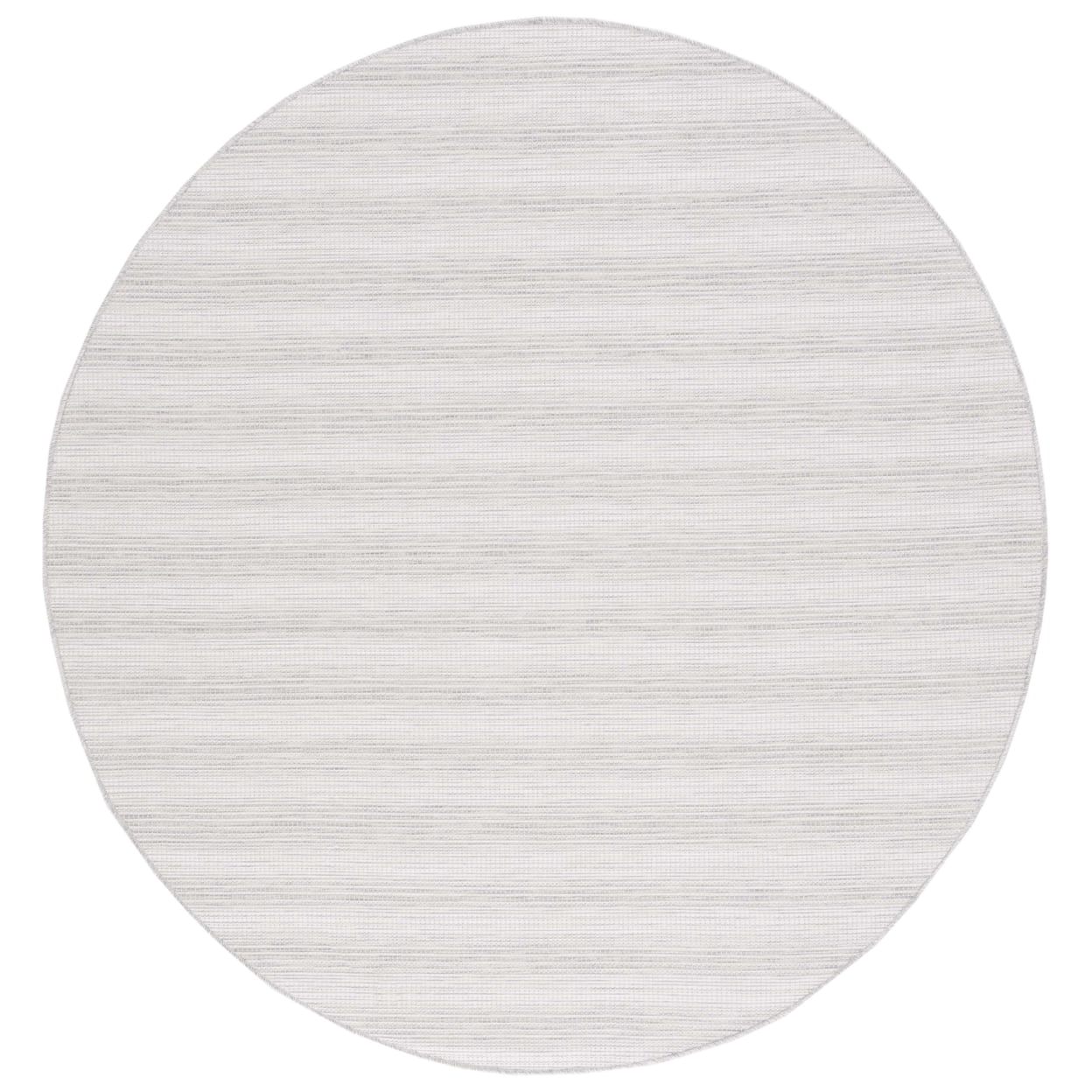 Ivory and Grey Round Synthetic Indoor/Outdoor Rug