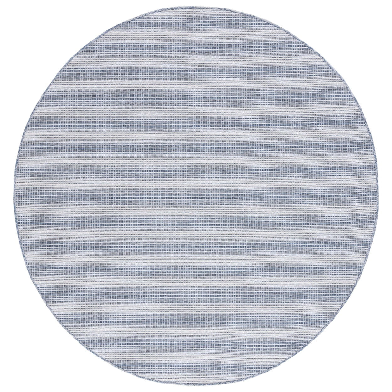 Hampton Blue Round Striped Wool and Synthetic Rug