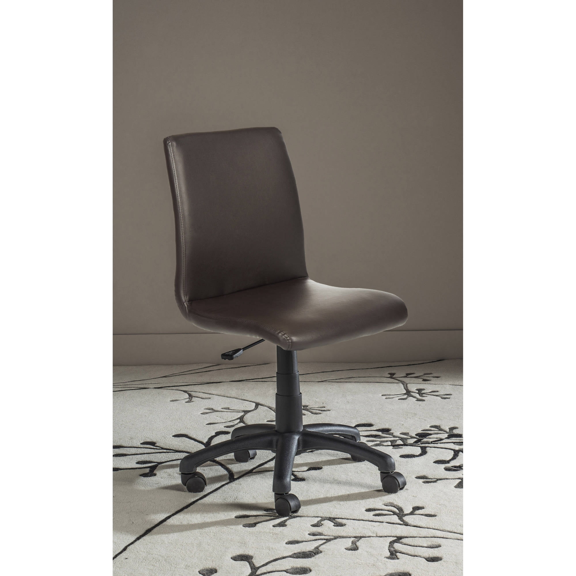 Safavieh Hal PVC Modern Rectangle Office Desk Chair, Brown