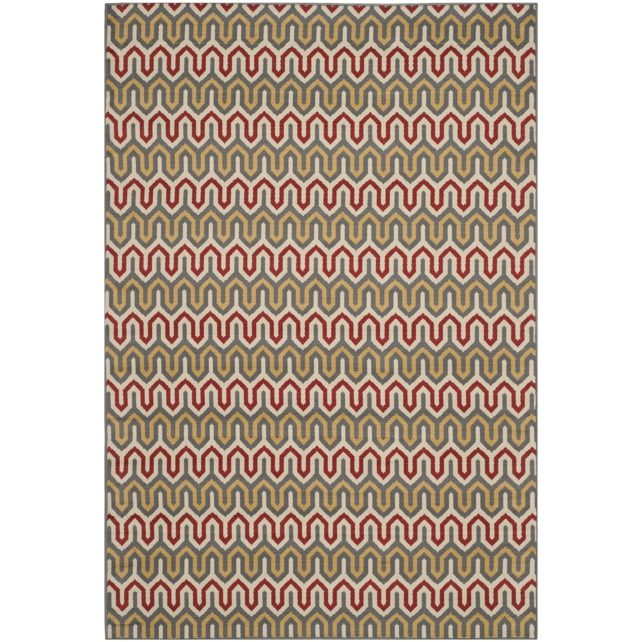 Modern Gray Synthetic 4' x 6' Easy-Care Rectangular Area Rug