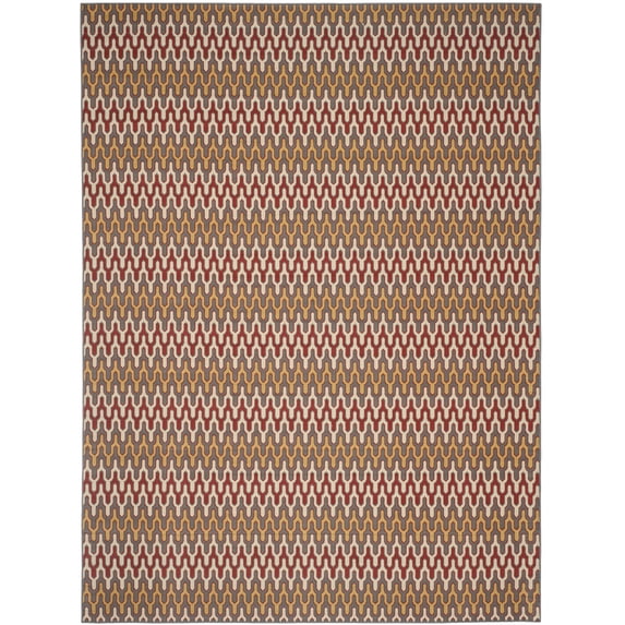 Safavieh Hampton Lacklan Geometric Indoor/Outdoor Area Rug, Dark Gray/Rust, 8' x 11'