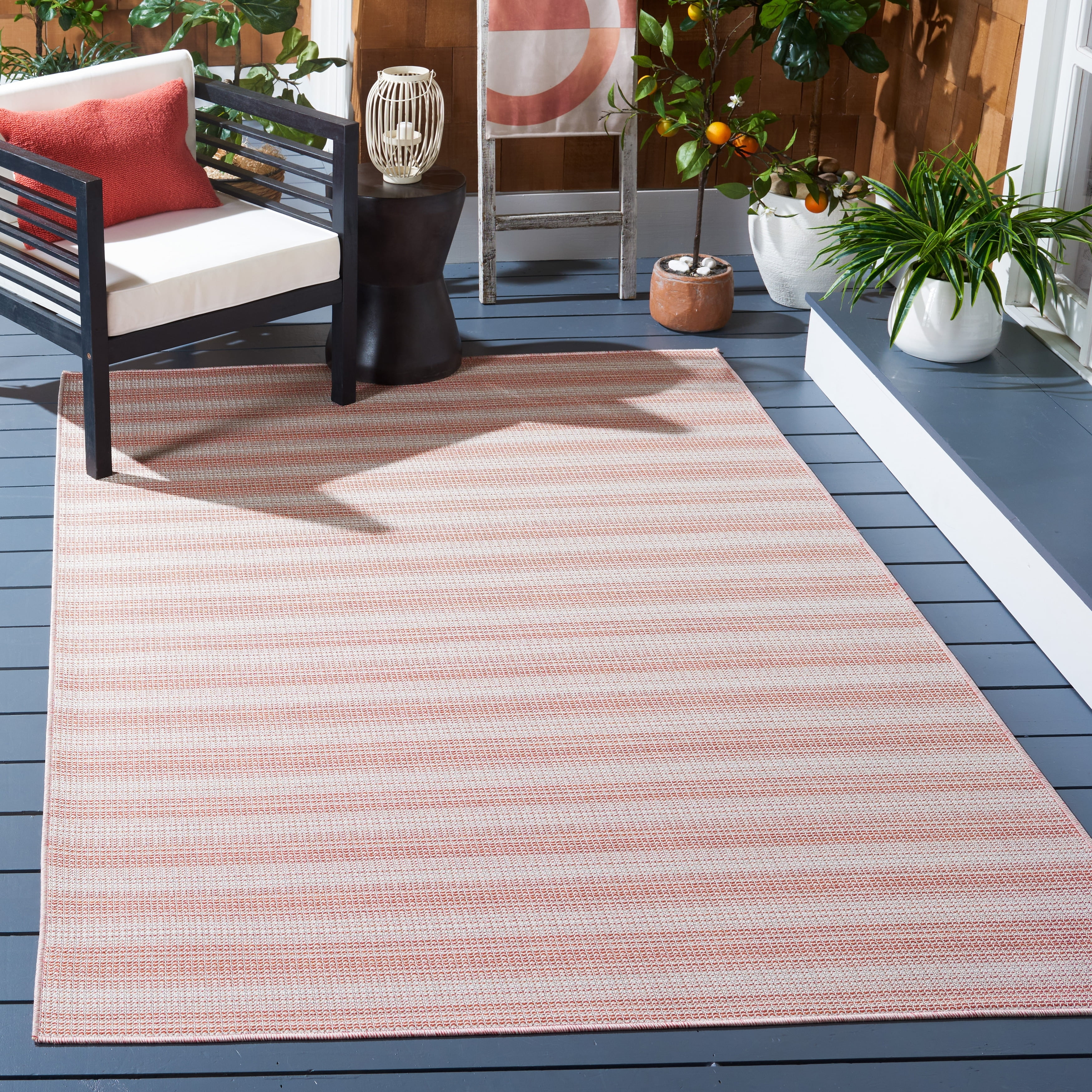 Terracotta Rectangular 4' x 6' Indoor/Outdoor Area Rug