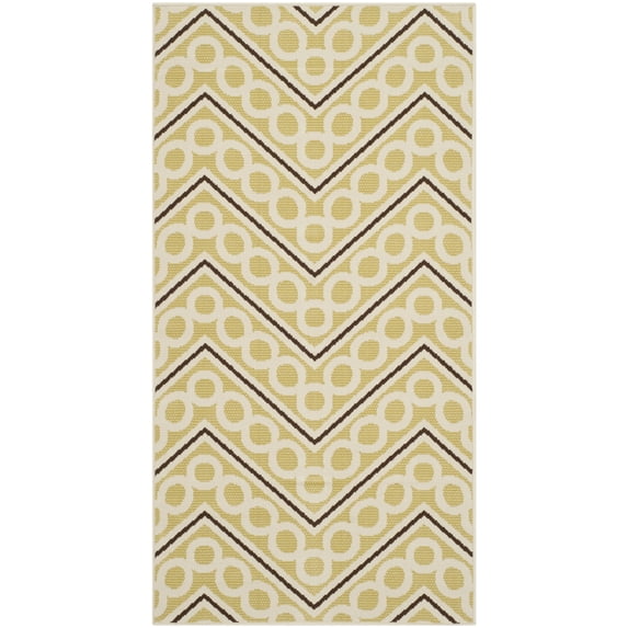 Safavieh Hampton Yvonne Chevron Indoor/Outdoor Area Rug, Green/Ivory, 2'7" x 5'